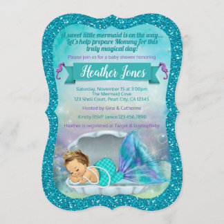 Adorable Sirène Baby Shower Invitations 130 Lumièr