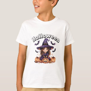Adorable Sorcière Halloween T-shirt enfant
