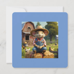 Adorable Souris Agricole Invitation