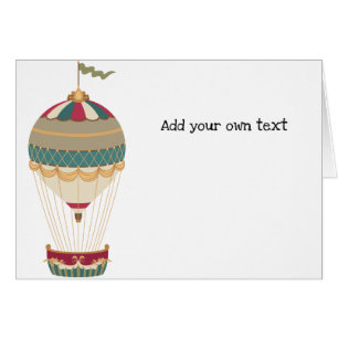 Adorable Steampunk Hot Air Balloon avec drapeau