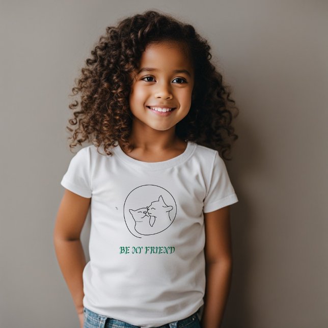 Adorable T-shirt 'Be My Friend' pour enfants - Cha (Créateur téléchargé)