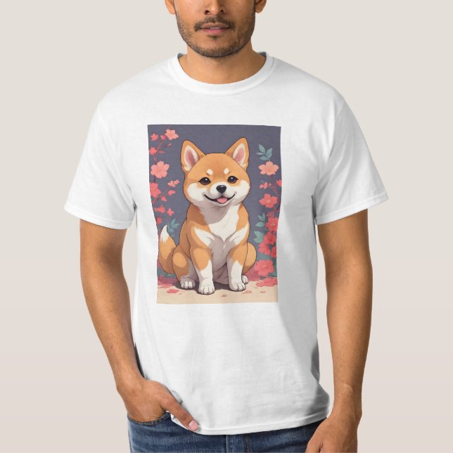 Adorable T-Shirt Shiba Inu - Parfait pour Amoureux (Devant)