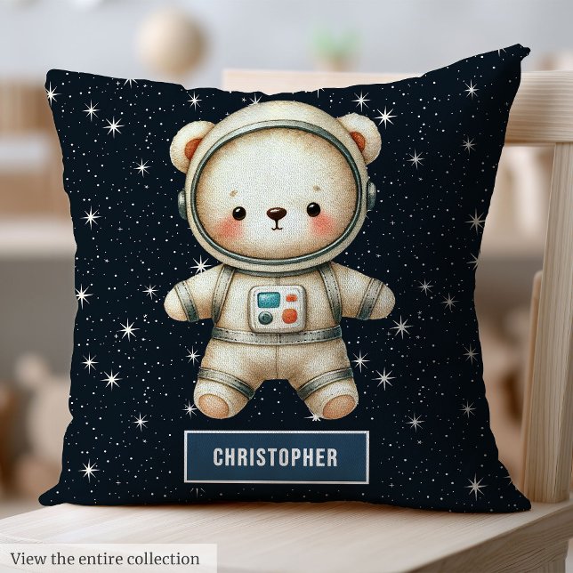 Adorable Teddy Bear Astronaut Coussin pour Baby Bo (Baby Boy Decorative Pillow Astronaut Teddy Bear Art)