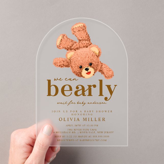 Adorable Teddy Bear Baby shower Invitation (In situ (ordinateur de poche))