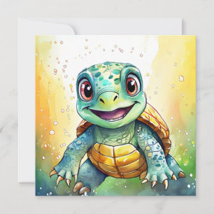 Adorable Tortue de mer de Chibi sous la mer