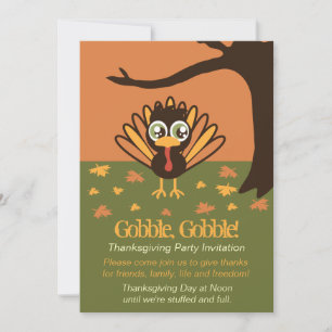 Adorable Turquie Thanksgiving Invitation