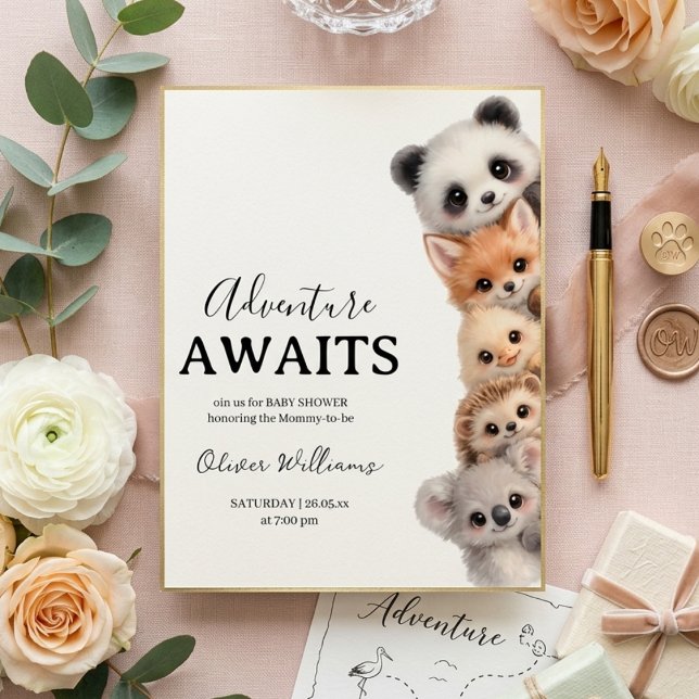 Adorable Woodland Animals Baby Shower Invitation (Créateur téléchargé)