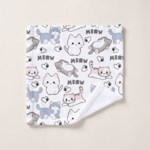 Adorables chatons dodus et cœurs Meow
