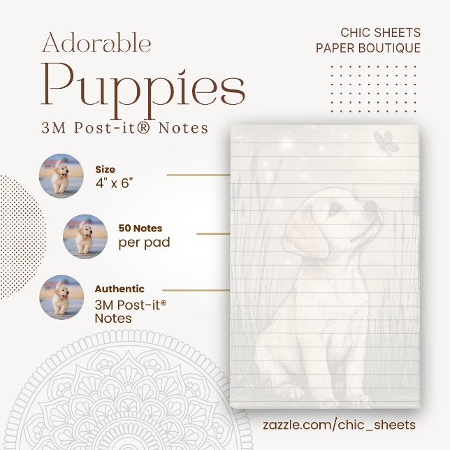 Adorables chiots Notes Post-it® 3M (Créateur téléchargé)