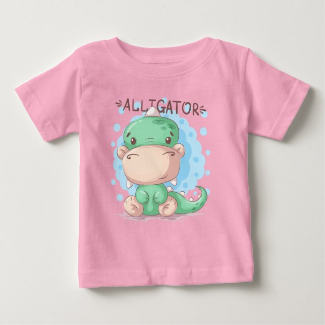 Adorables Joli Alligator Pour Enfants T-Shirt (Devant)