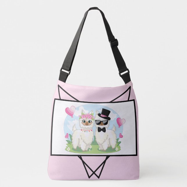 Adorables Llama Love Cute Llama Couple Sac fourre- (Devant)