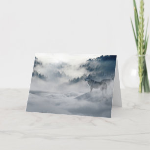 Adorables loup personnalisé dans la carte blanche 