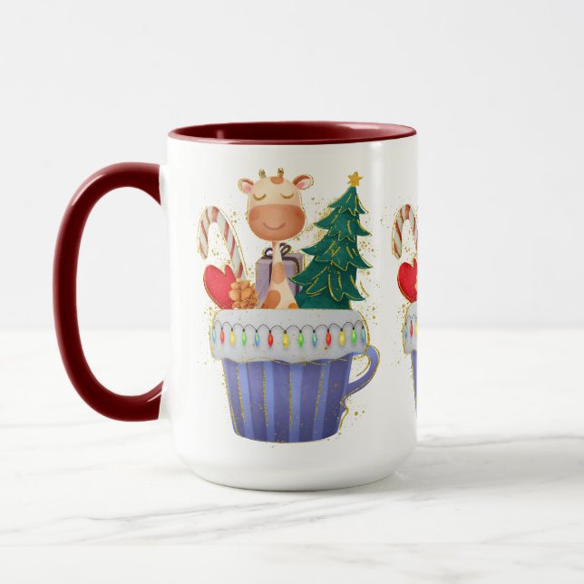Adorables Noël mignon Giraffe Mug (Gauche)