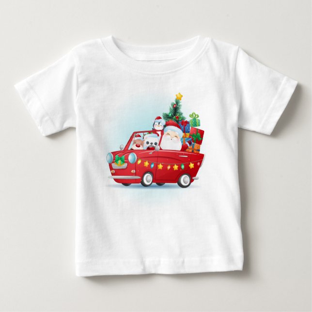 Adorables Noël Père Noël Avec Présents T-Shirt (Devant)