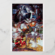 Adoration - Carte de Noël religieuse moderne