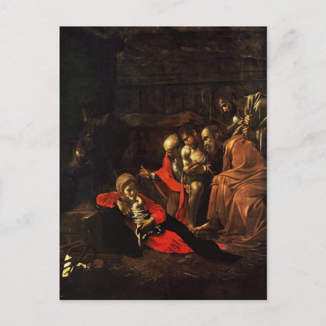 Adoration des bergers par Caravage Carte postale (Devant)
