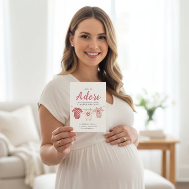 Adore A Girl Baby Shower Invitation (Créateur téléchargé)