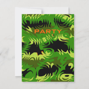 Ados noirs et verts Boys Custom Party Invitation