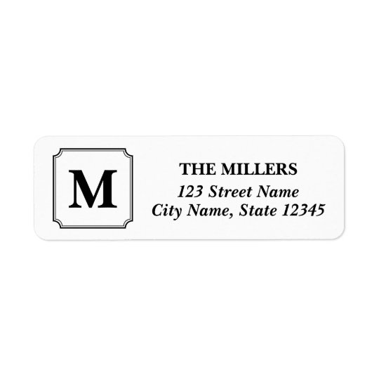 Adresse classique moderne de monogramme Editable Étiquette D’adresse Retour