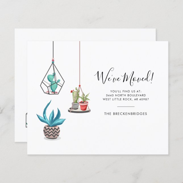 Adresse de déplacement budgétaire Faire-part Boho  (Devant / Derrière)