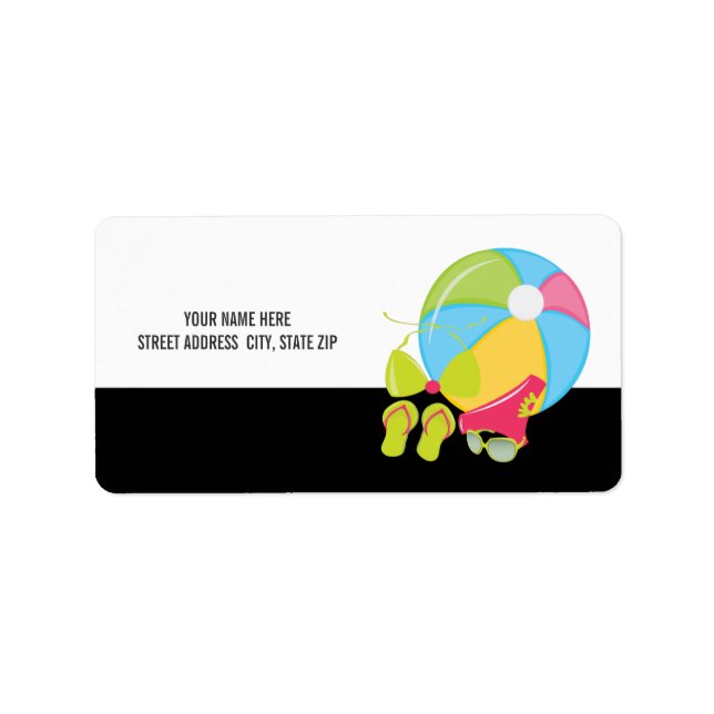 Adresse de plage Étiquettes de messagerie (Devant)