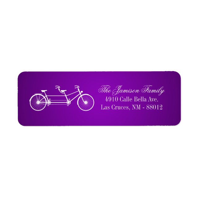 Adresse de retour .75"x2.25" Étiquette Double Vélo (Devant)