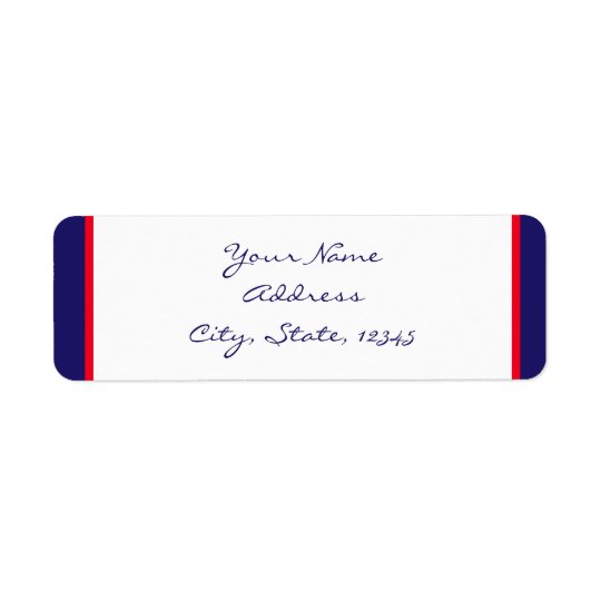 Adresse de retour blanche et bleue rouge étiquette d’adresse retour