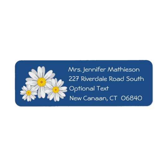 Adresse de retour bleue de fleur florale de étiquette d’adresse retour