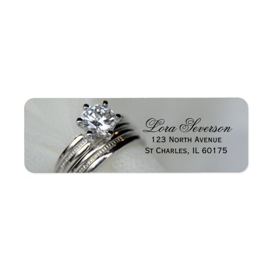 Adresse de retour d'anneaux de mariage étiquette d’adresse retour