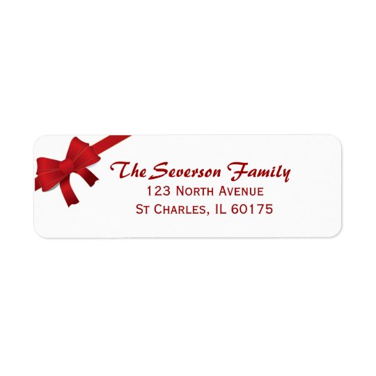 Adresse de retour d'arc de vacances rouges de Noël Étiquettes D’adresse Retour