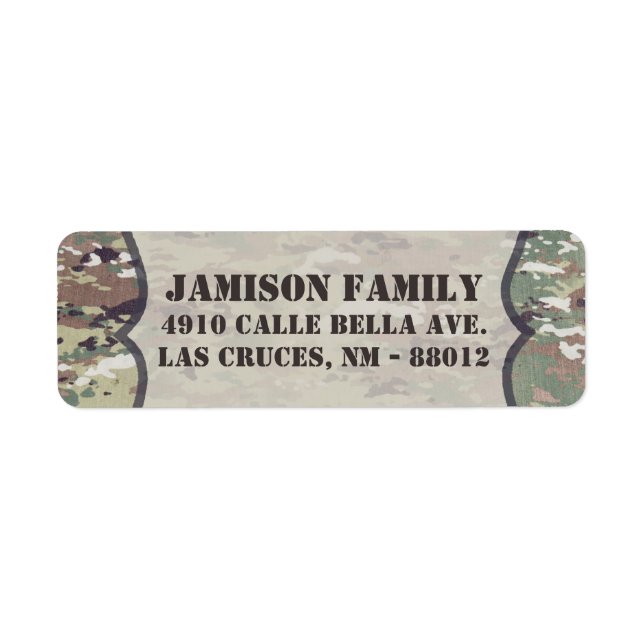 Adresse de retour de .75"x2.25" Étiquette Armée OC (Devant)