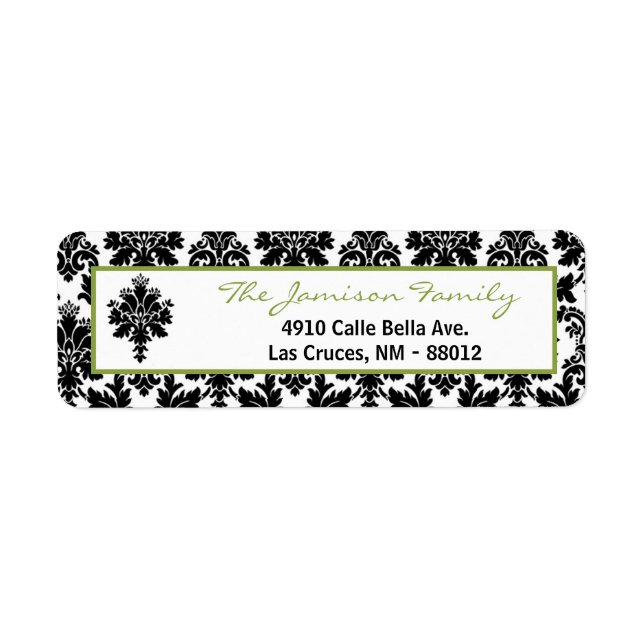 Adresse de retour de .75"x2.25" Étiquette Black Gr (Devant)