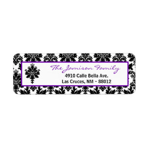 Adresse de retour de .75"x2.25" Étiquette Black Pu