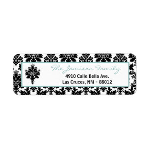 Adresse de retour de .75"x2.25" Étiquette Black Ti