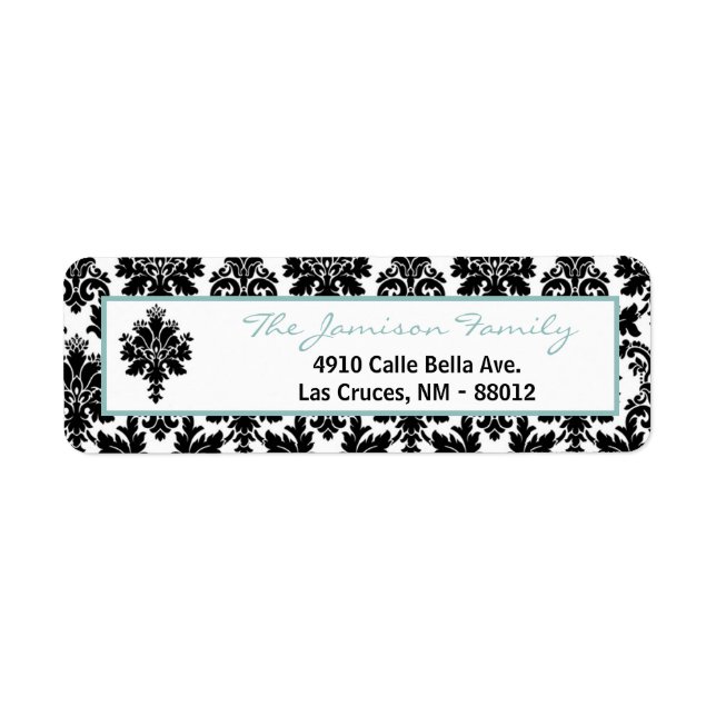 Adresse de retour de .75"x2.25" Étiquette Black Ti (Devant)