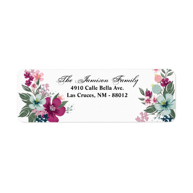 Adresse de retour de .75"x2.25" Étiquette Fleur tr (Devant)