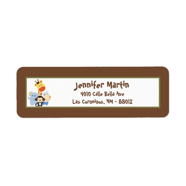 Adresse de retour de .75"x2.25" Étiquette Jungle P (Devant)