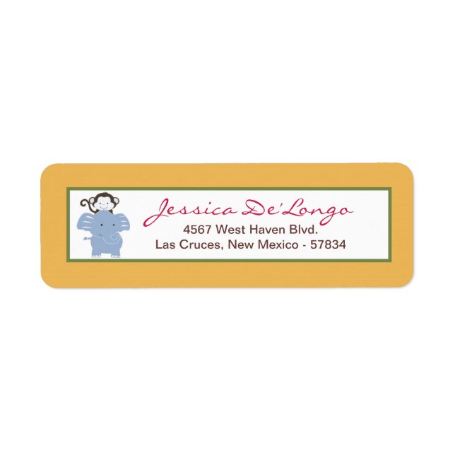 Adresse de retour de .75"x2.25" Étiquette Safari F (Devant)