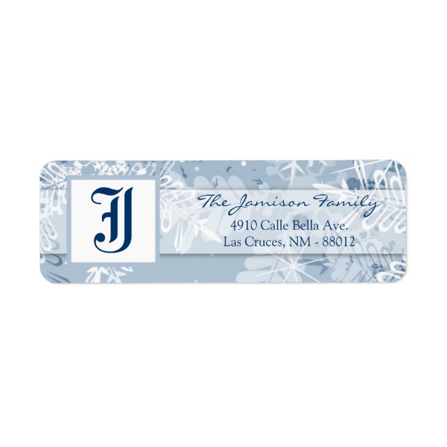 Adresse de retour de .75"x2.25" Étiquette Snowflak (Devant)