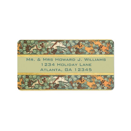 Adresse de retour de chasse anglaise vintage à étiquette d’adresse
