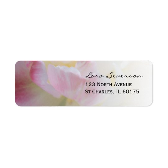 Adresse de retour de fleur rose et blanche de étiquette d’adresse retour