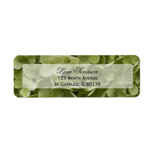 Adresse de retour de fleur verte d'hortensia étiquettes d’adresse retour