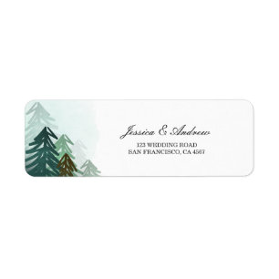 Adresse de retour de forêt Étiquette Rustique Aven