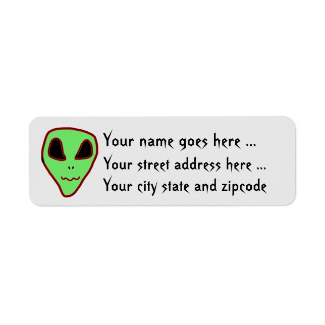 Adresse de retour de la face de l'Alien Étiquettes (Devant)