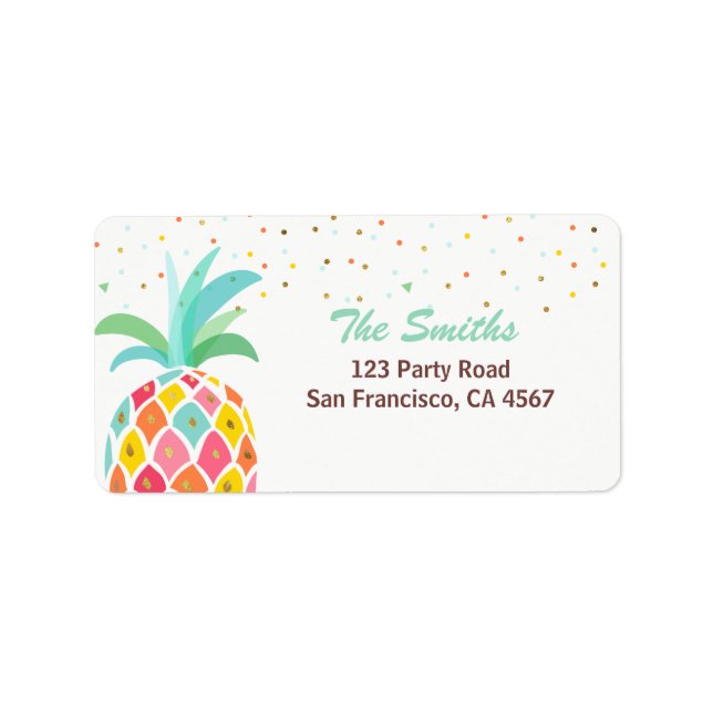 Adresse de retour de l'ananas Étiquette Tropical A (Devant)