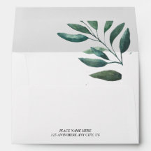 Adresse de Retour de Mariage Botanique Verdure