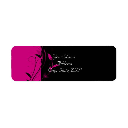 Adresse de retour de mariage en filigrane fuchsia étiquettes d’adresse retour