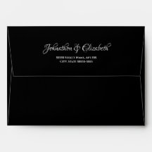 Adresse de retour de mariage noir