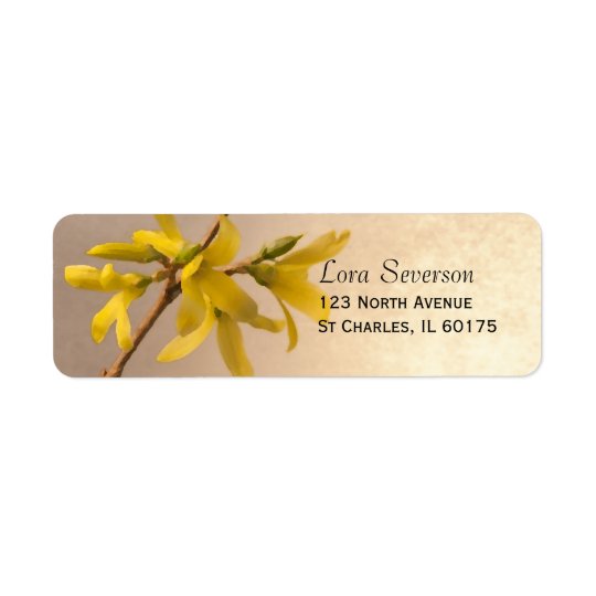 Adresse de retour de ressort de fleurs jaunes de étiquettes d’adresse retour