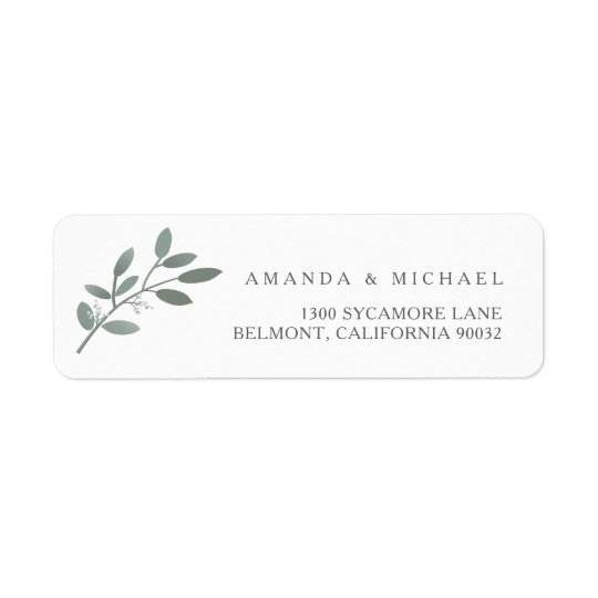 Adresse de retour d'eucalyptus d'enveloppe étiquettes d’adresse retour